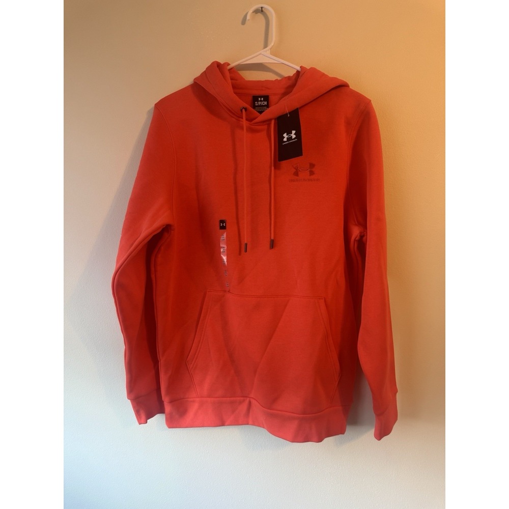Men's Under Armour‎ Hoodie Sweatshirt Safety Orange Size Small